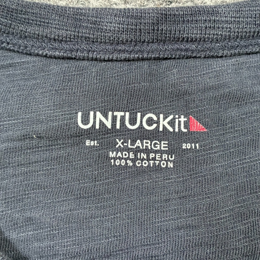 UNTUCKit Mens Long Sleeve Henley Shirt Size XL‎ Gray Casual Knit Pullover - Picture 6 of 7